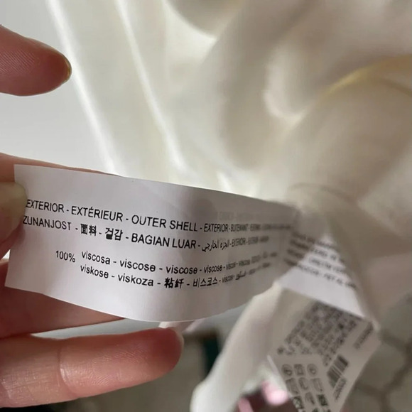 Zara Satin Effect Cowl Neck Slip Mini Dress White Sz Small Blogger Fav - Picture 11 of 11